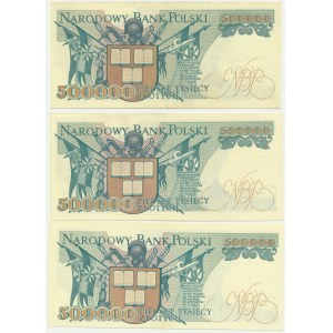 500,000 gold 1990 - AB, AC, AD - (3 pcs.) - rare series