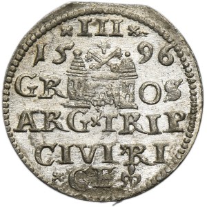 Sigismund III Vasa, 3 Groschen Riga 1596 - LI
