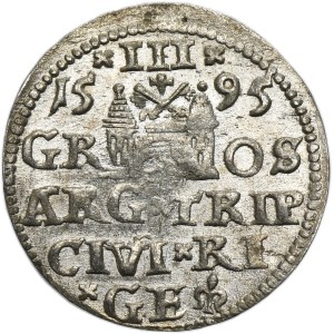Sigismund III Vasa, 3 Groschen Riga 1595 - LI