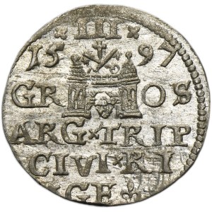 Sigismund III Vasa, 3 Groschen Riga 1597 - LI