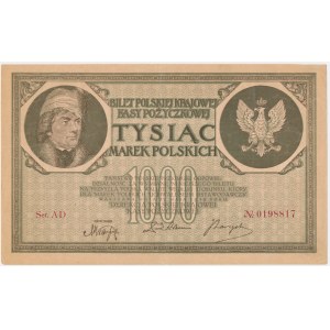 1 000 mariek 1919 - Sér. AD - 7 číslic -