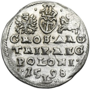 Sigismund III Vasa, 3 Groschen Lublin 1598 - letter L divided date