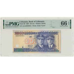 Litwa, 10 litów 1997 - AAA - PMG 66 EPQ