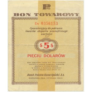 Pewex, 5 dolarów 1960 - De - z klauzulą -