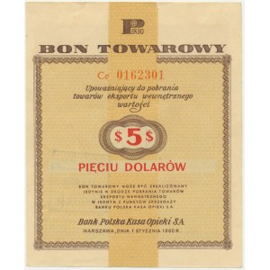 Pewex, $5 1960 - Ce - with clause -.