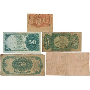 USA, lot 25-50 Cents 1863-75 (5 pcs.)