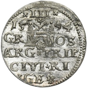 Sigismund III Vasa, 3 Groschen Riga 1594 - LI