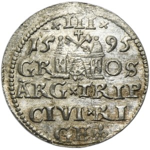 Sigismund III Vasa, 3 Groschen Riga 1595 - LI