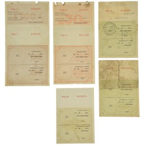 Asygnaty 1939, 10 zł, 20 zł, 50 zł, 100 zł (zestaw 5 szt.)