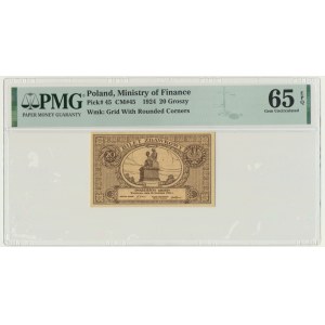 20 haléřů 1924 - PMG 65 EPQ