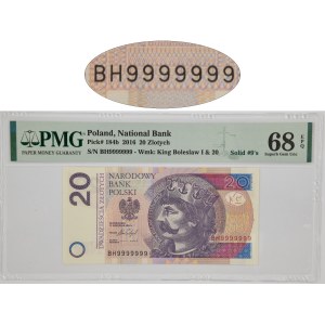 20 zl 2016 - BH 9999999 - PMG 68 EPQ - SOLID
