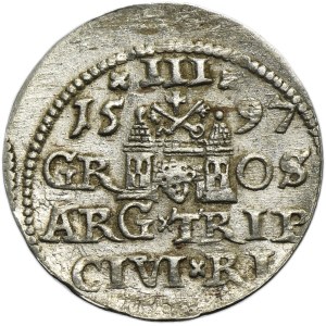 Sigismund III Vasa, 3 Groschen Riga 1597 - LI