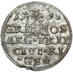 Sigismund III Vasa, 3 Groschen Riga 1598 - no punctuation between DG
