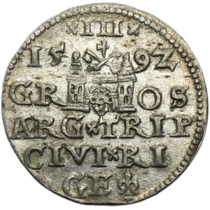 Sigismund III Vasa, 3 Groschen Riga 1592 - LI
