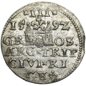 Sigismund III Vasa, 3 Groschen Riga 1592 - LI