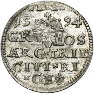 Sigismund III Vasa, 3 Groschen Riga 1594 - LI