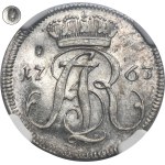 Augustus III of Poland, 3 Groschen Danzig 1763 REOE - NGC MS61 - ex. Potocki