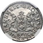 Augustus III of Poland, 3 Groschen Danzig 1763 REOE - NGC MS61 - ex. Potocki