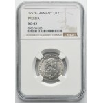 Germany, Kingdom of Prussia, Friedrich II, 1/12 Thaler Berlin 1752 A - NGC MS63