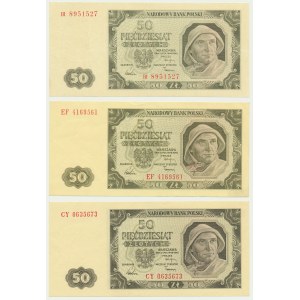 Sada, 50 zlatých 1948 - různé odrůdy (3 ks)