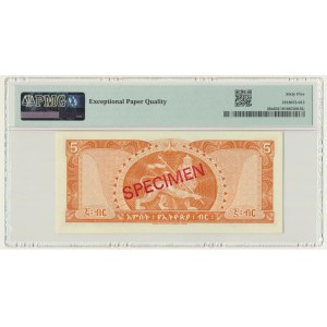 Ethiopia, 5 Dollars (1966) - SPECIMEN - PMG 65 EPQ