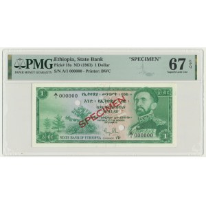 Ethiopia, 1 Dollar (1961) - SPECIMEN - PMG 67 EPQ