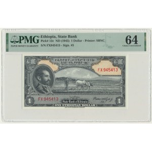 Ethiopia, 1 Dollar (1945) - PMG 64