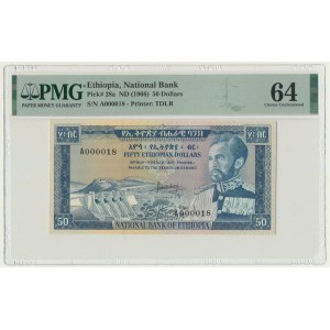 Ethiopia, 1 Dollar (1966) - A 000018 - PMG 64 - low serial number