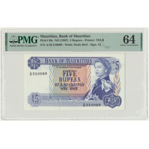 Mauritius, 5 Rupees (1967) - PMG 64