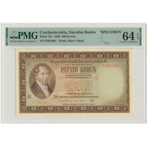 Czechoslovakia, 500 Korun 1946 - SPECIMEN - PMG 64 EPQ