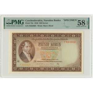 Czechoslovakia, 500 Korun 1946 - SPECIMEN - PMG 58 EPQ