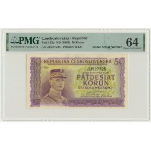 Czechoslovakia, 50 Korun (1945) - PMG 64 - radar serial number