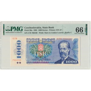 Czechoslovakia, 1.000 Korun 1985 - PMG 66 EPQ