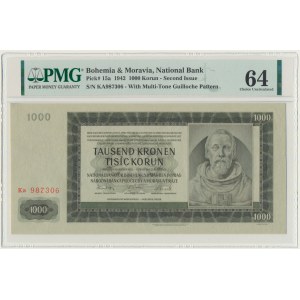 Čechy a Morava, 1 000 korun 1942 - 2. emise - PMG 64