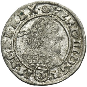 Silésie, Habsbourg, Ferdinand III, 3 Krajcary Wrocław 1649 GH