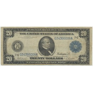 USA, Blue Seal, Chicago, 20 Dollars 1914 - Burke & Houston