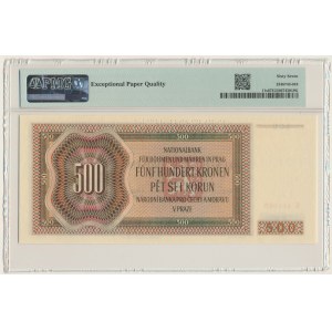 Čechy a Morava, 500 korun 1942 - 1. emise - MODEL - PMG 67 EPQ