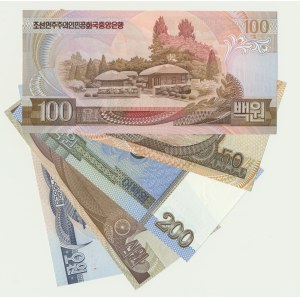 North Korea, set 5-200 Won (5 pcs.)