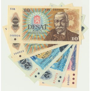 Czechoslovakia, set 10-50 Korun 1986-88 (5 szt.)