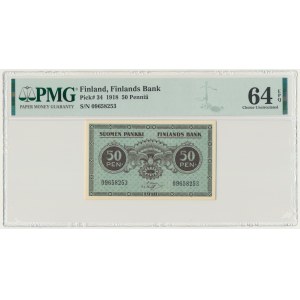 Finland, 50 Pennia 1918 - PMG 64 EPQ