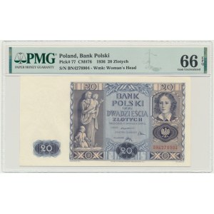20 gold 1936 - BN - PMG 66 EPQ
