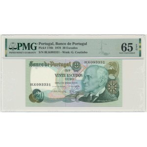 Portugal, 20 Escudos 1978 - PMG 65 EPQ
