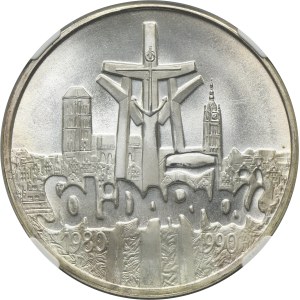 100 000 PLN 1990 Solidarita - TYP A - NGC MS65
