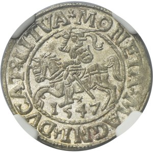 Sigismund II August, 1/2 Groschen Vilnius 1547 - LI/LITVA - NGC MS63