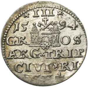 Sigismund III Vasa, 3 Groschen Riga 1594 - LI
