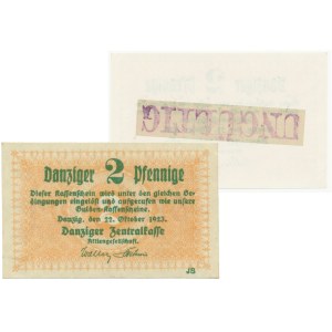Danzig, 2 Pfennig 1923 - October - with UNGÜLTIG - RARE