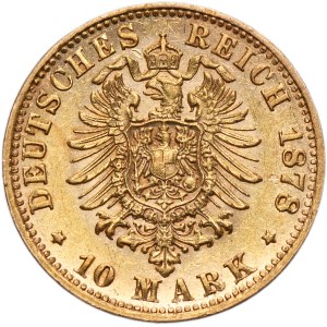 Germany, Kingdom of Bavaria, Ludwig II, 10 Mark Munich 1878 D