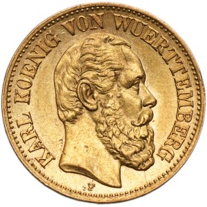 Germany, Kingdom of Württemberg, Karl of Württemberg, 10 Marek Stuttgart 1876 F
