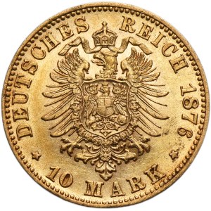 Germany, Kingdom of Württemberg, Karl of Württemberg, 10 Marek Stuttgart 1876 F