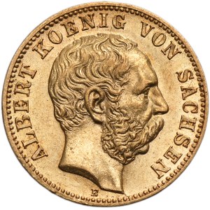 Deutschland, Königreich Sachsen, Albert, 10 Mark Dresden 1875 E